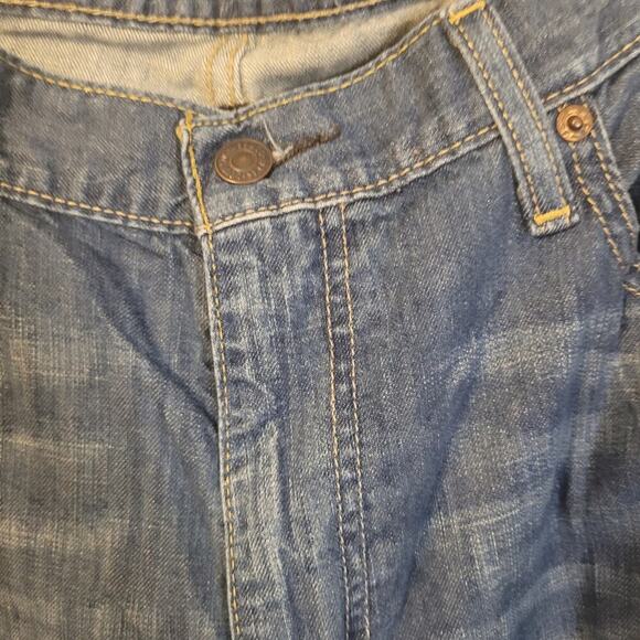 Levis Mens 514 Straight Fit Jeans Size 38X30 Blue Denim Medium Wash Whiskered - Picture 3 of 10